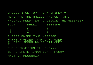 Screenshot of a plain text message along with its encrypted counterpart. 