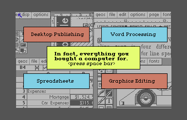 Screenshot of the GEOS desktop with a file in the trash.