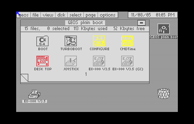 First page of the GEOS desktop view showing 8 file icons.